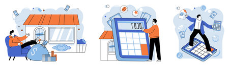 Tax information. Vector illustration. Finance professionals provide advice on managing tax obligations and maximizing deductions The tax information concept highlights importance accurateのイラスト素材