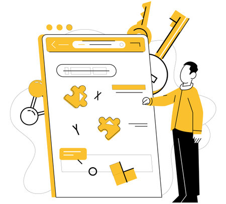 Business thinking vector illustration. Motivation fuels engine business thinking, propelling it towards success The tapestry success is woven from threads contemplation and business thinkingのイラスト素材