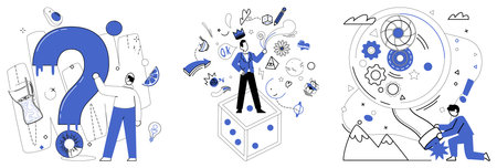 Business innovation vector illustration. In orchestra business, ambition plays melodic notes growth...