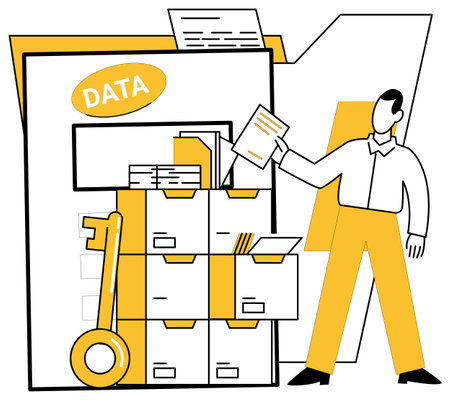 Data analytics vector illustration. Data analytics breathes life into numbers, transforming them into strategic assets Financial insights are treasures unearthed by analytical archaeologists dataのイラスト素材