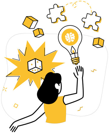 Innovative ideas vector illustration. Success blossoms where inspiration and innovative ideas concept converge In garden thoughts, seeds innovation grow into solutions Efficient planning navigatesのイラスト素材