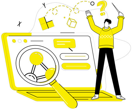 Problem solving vector illustration. Dilemmas transform into opportunities in crucible problem solving Progress flourishes where innovation and problem solving concept intersect Problem solvingのイラスト素材