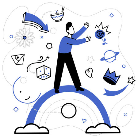 Business modeling vector illustration. Solution-driven business modeling is key unlocking doors to chambers financial prosperity Organizations, like phoenixes, rise from ashes past effortsのイラスト素材