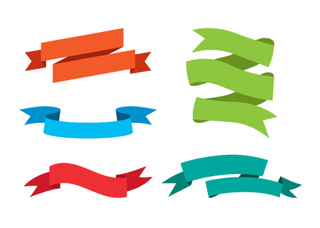 Set of retro ribbons and labels. Vector illustrationのイラスト素材