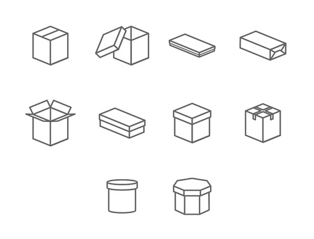 Simple set of box and crates related vector icons for your designのイラスト素材