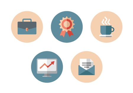 Icons in the flat style for managersのイラスト素材