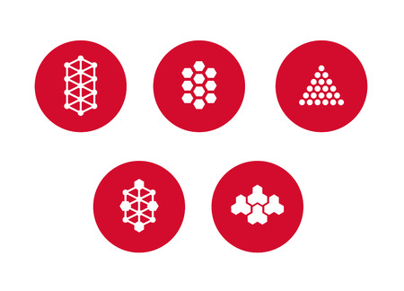 Molecule Icons Set - Isolated On White - Vector Illustration, Graphic Design Useful For Your Designのイラスト素材