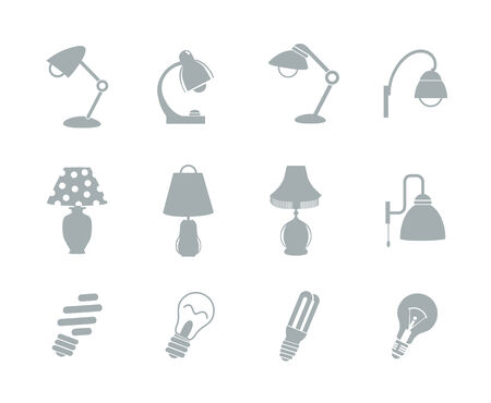 Set of table lamps. Vector. reading-lampのイラスト素材