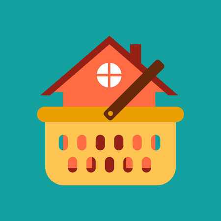 Real estate green icons set of property rent commercial management isolated vector illustrationのイラスト素材