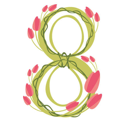 8 march International Womens Day illustrator vector vintage modern conceptのイラスト素材