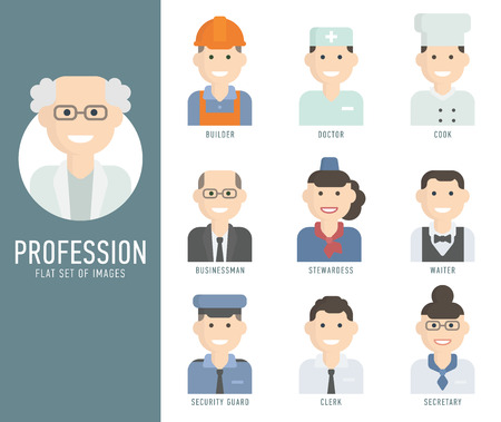 Different people professions characters set. Modern flat design vector illustration concept.のイラスト素材