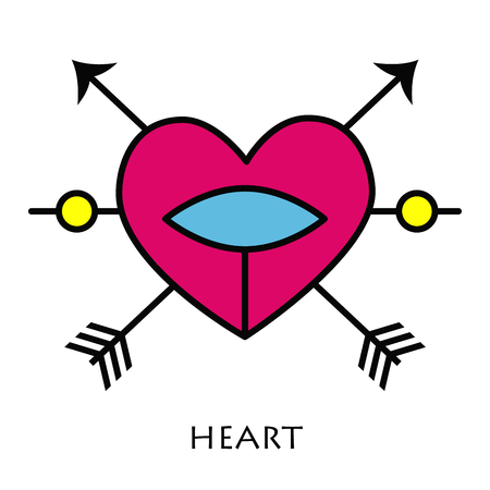 Red heart with arrows modern flat design iconsのイラスト素材