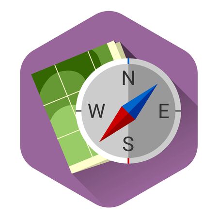 Illustration of Compass flat icon pink and blue modern concept vectorのイラスト素材