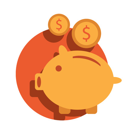 Piggy bank vector icon Piggy bank vector  flat in a modern styleのイラスト素材