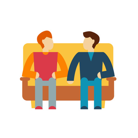 Friends and friendly relationship social team flat icon isolated vector illustrationのイラスト素材