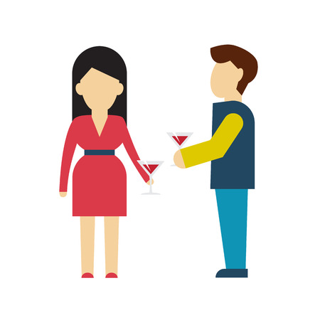 Friends and friendly relationship social team flat icon isolated vector illustrationのイラスト素材