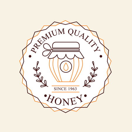 Vector set of honey and bees labels, badges and design elementsのイラスト素材