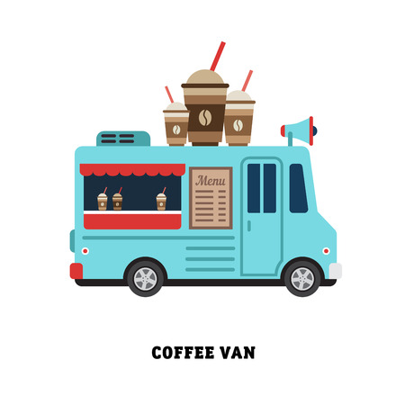 trailer fast food vector illustration isolated on white backgroundのイラスト素材