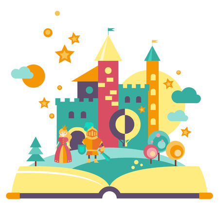 Imagination concept open bookのイラスト素材