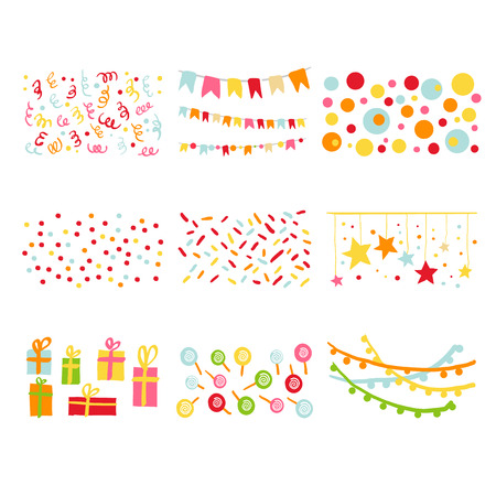 Scrapbook Design Elements Birthday Party Set in vectorのイラスト素材