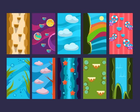 Game background Vector  set, Lendscape fairyのイラスト素材