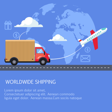 Supply and delivery logistics services in the business.のイラスト素材
