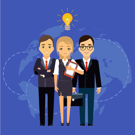 Business team, group director chief boss. The company staffのイラスト素材