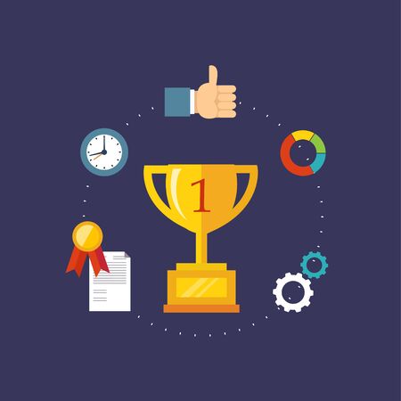 Vector Champions Cup first place goal best productのイラスト素材