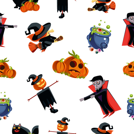 Seamless pattern for Halloween vector illustration flat styleのイラスト素材