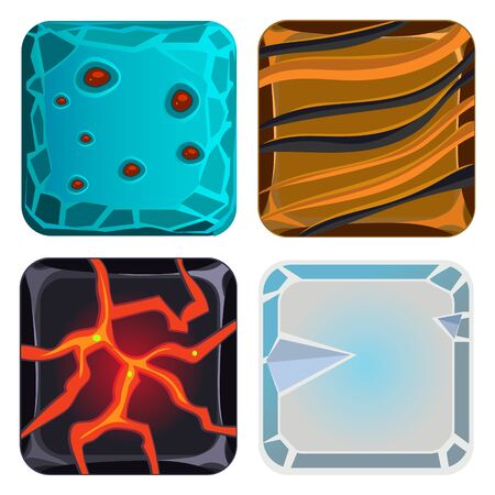 Different materials and textures for the game. Icon Vector Illustration setのイラスト素材