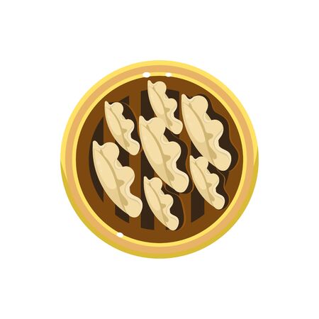 Chocolate Pie Served Food. Colourful Vector Illustrationのイラスト素材