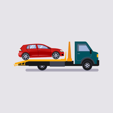 Roadside assistance tow truck illustration car vectorのイラスト素材
