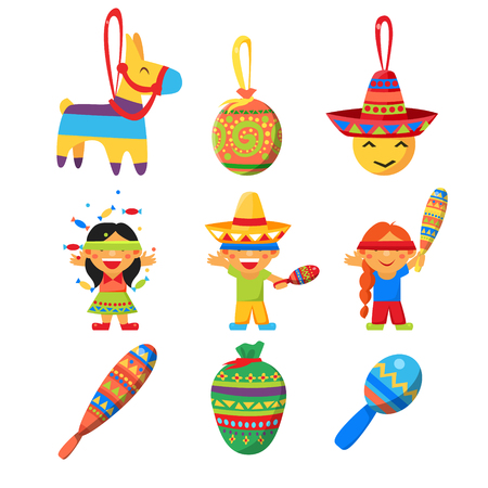 Colourful Indian Set. Cute Vector Illustration Collectionのイラスト素材