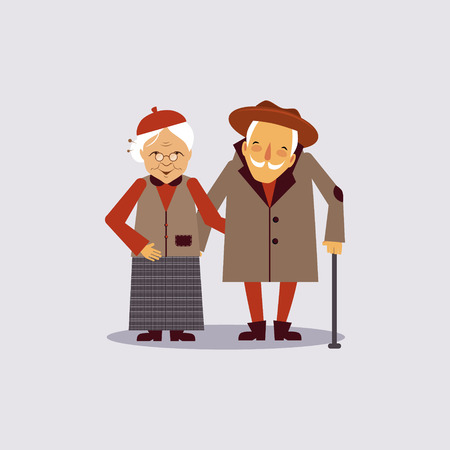Insurance for Aged Colourful Vector Illustration flat styleのイラスト素材