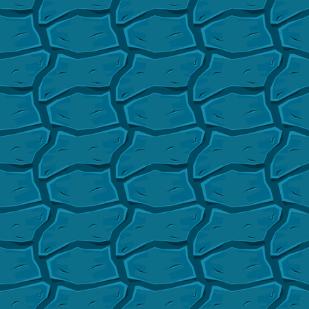 Blue Wavy Elements Texture Background. Vector Abstract Seamless Patternのイラスト素材