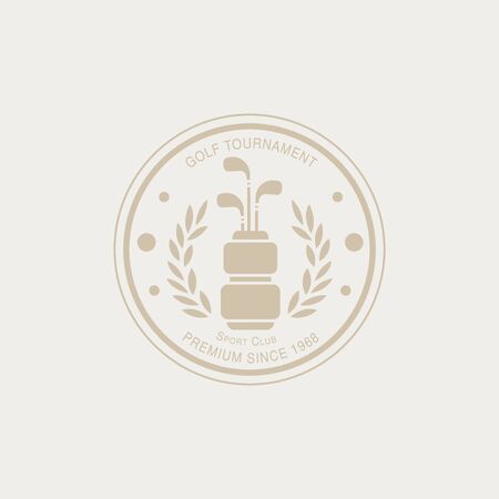 Golf Club Round Vintage Vector Emblems, Icons and Badges. Vector Illustrationのイラスト素材