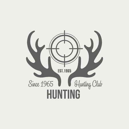 Hunting Vintage Vector Emblems, Icons and Badges. Vector Illustrationのイラスト素材