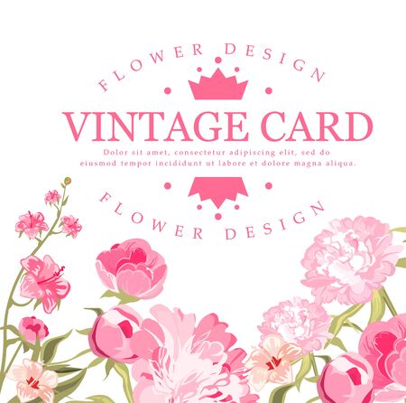 Vintage Flower Card. Floral Vector Illustration conceptのイラスト素材