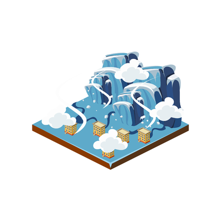 Icing Natural Disaster Icon. 3d Vector Illustrationのイラスト素材