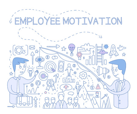 Employee Motivation Concept. Hand drawn Vector Infographicのイラスト素材