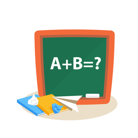 Math Lesson. Education Flat Design Illustrationのイラスト素材