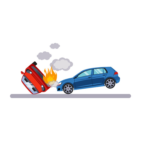 Car and Transportation Situation. Flat Vector Illustrationのイラスト素材