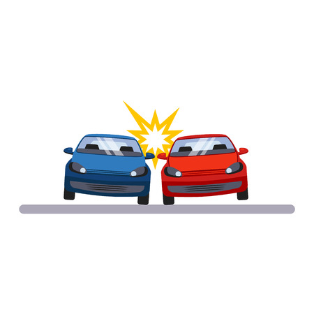 Car and Transportation Accident. Flat Vector Illustrationのイラスト素材