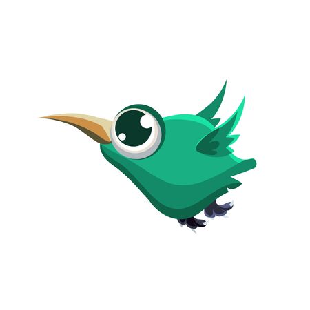 Vector Design Cute Fat Honeycreeper Mid-air On White Backgroundのイラスト素材