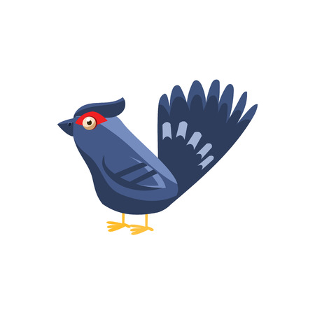 Black Grouse Simplified Cute Illustration In Childish Flat Vector Design Isolated On White Backgroundのイラスト素材