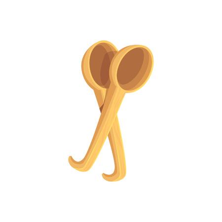 Russian Wooden Spoons Music Instrument Bright Color Detailed Cartoon Style Vector Illustration Isolated On White Backgroundのイラスト素材