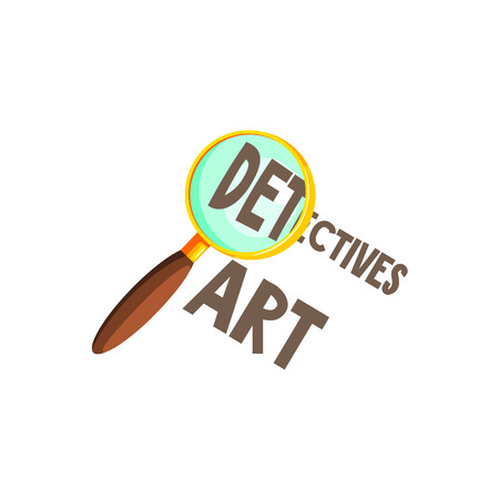 Magnifying Glass And Text Flat Simplified Colorful Vector Illustration Isolated On White Backgroundのイラスト素材