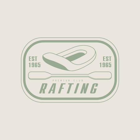 Rafting Emblem Classic Style Vector With Calligraphic Text On White Backgroundのイラスト素材