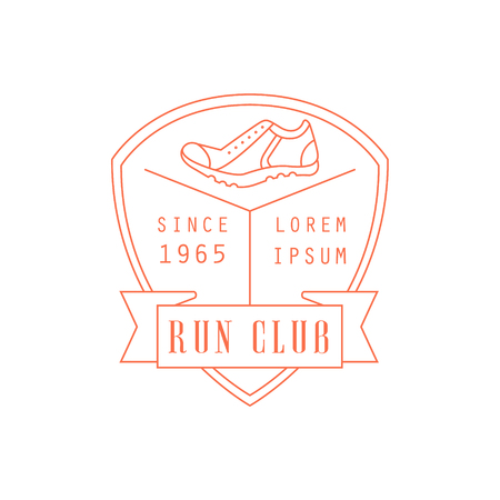Run Club Red Label Vector Design Print In Bright Color On White Backgroundのイラスト素材