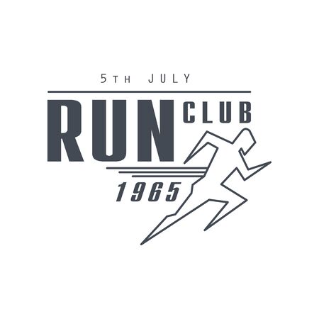 Run Club Black Label Vector Design Print In Bright Color On White Backgroundのイラスト素材
